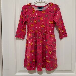 Charming Pink Kids Dress with Animal Print